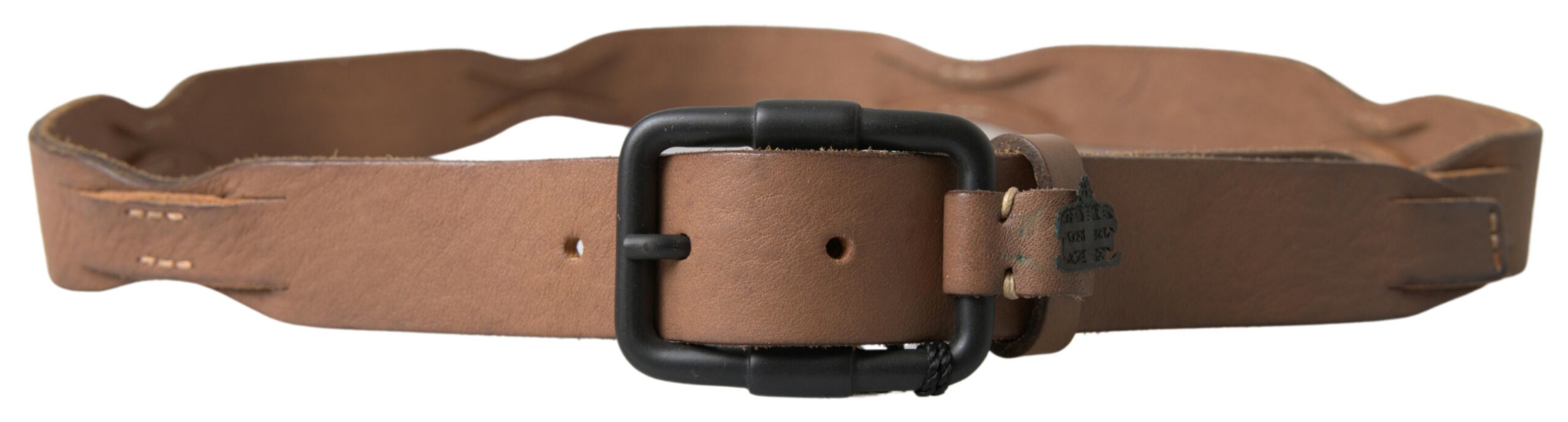 Ermanno Scervino Brown Leather Metal Buckle Waist Men Belt - Zeiniez