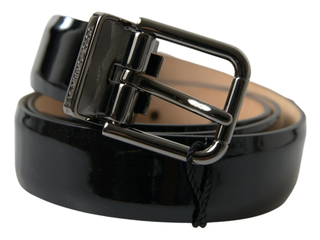 Dolce & Gabbana Black Calf Leather Metal Buckle Men Belt - Zeiniez
