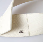 GF Ferre Off White Waxed Cotton Wide Fashion Waistband Belt - Zeiniez