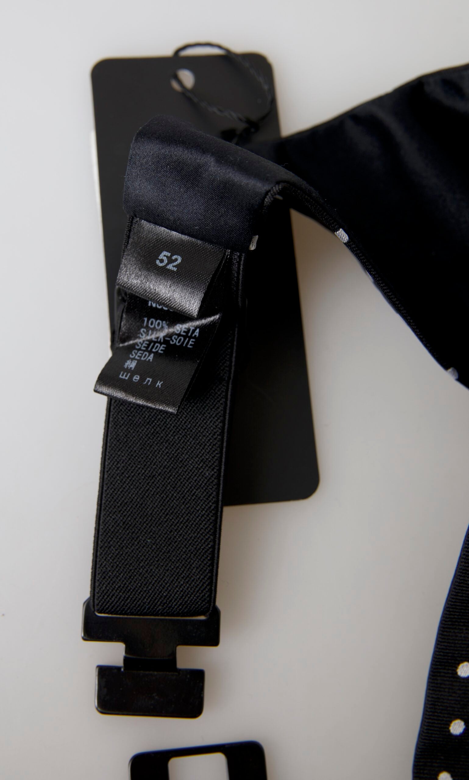 Dolce & Gabbana Black Silk Polka Waist Tuxedo Belt Cummerbund - Zeiniez