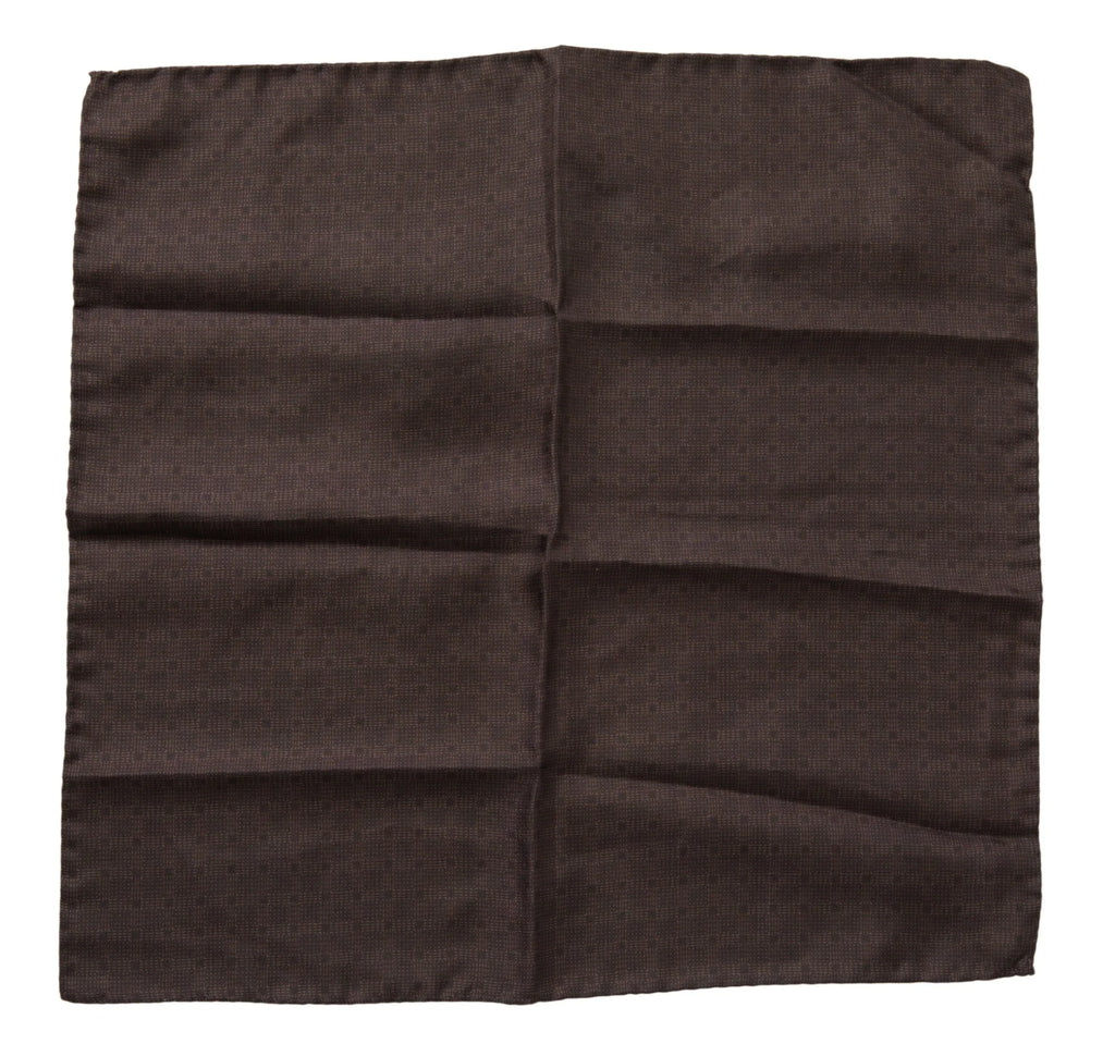 Dolce & Gabbana Brown Patterned Silk Square Handkerchief Scarf - Zeiniez