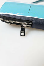 Dolce & Gabbana Blue Leather Purse Crossbody Sling Phone Bag Unisex