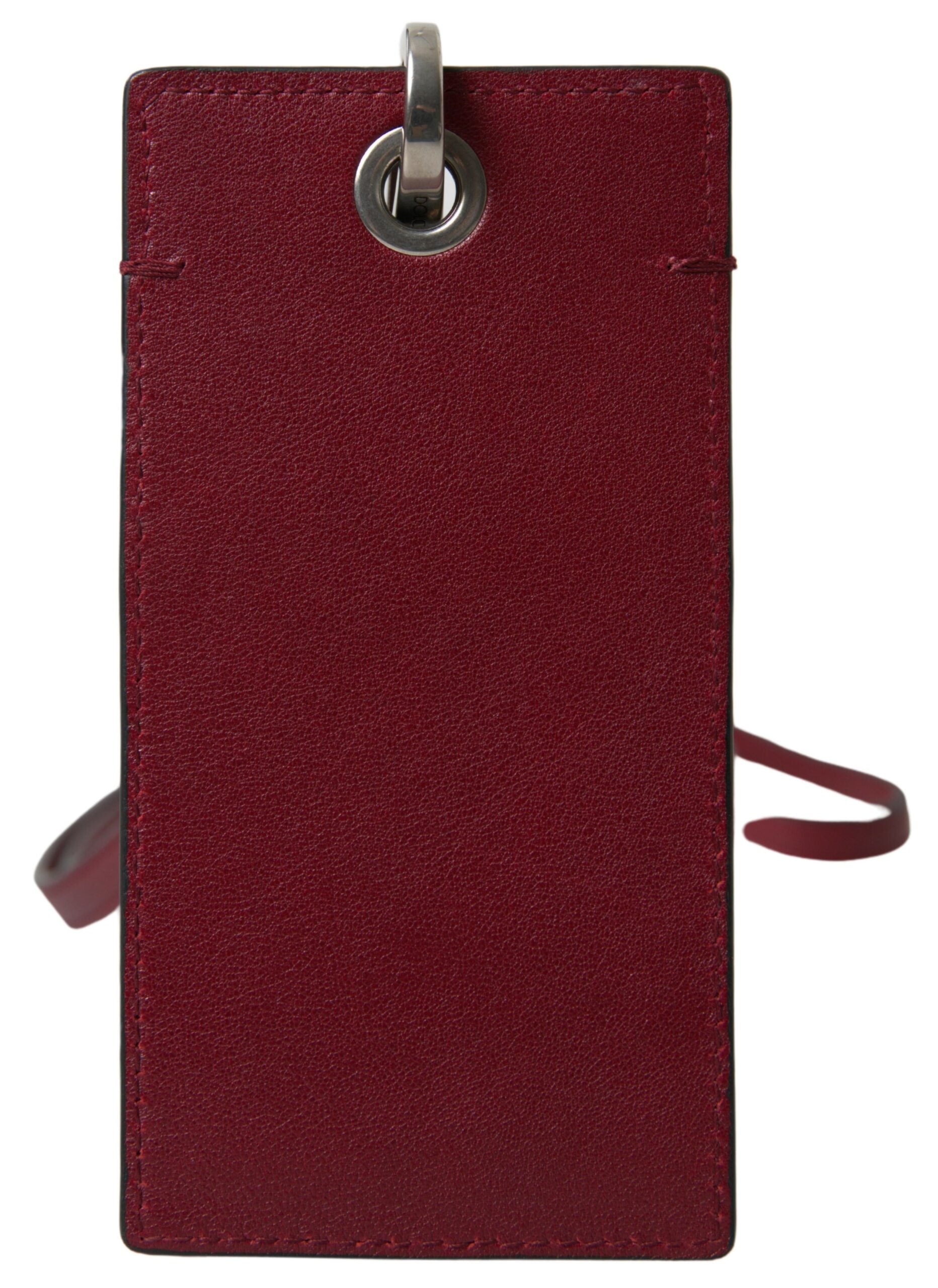 Dolce & Gabbana Red Leather Lanyard Logo Slim Card Holder Men Wallet - Zeiniez