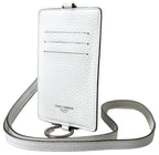 Dolce & Gabbana White Leather Lanyard Logo Card Holder Men Wallet - Zeiniez