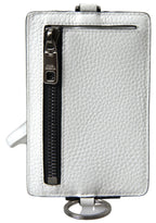 Dolce & Gabbana White Leather Lanyard Logo Card Holder Men Wallet - Zeiniez