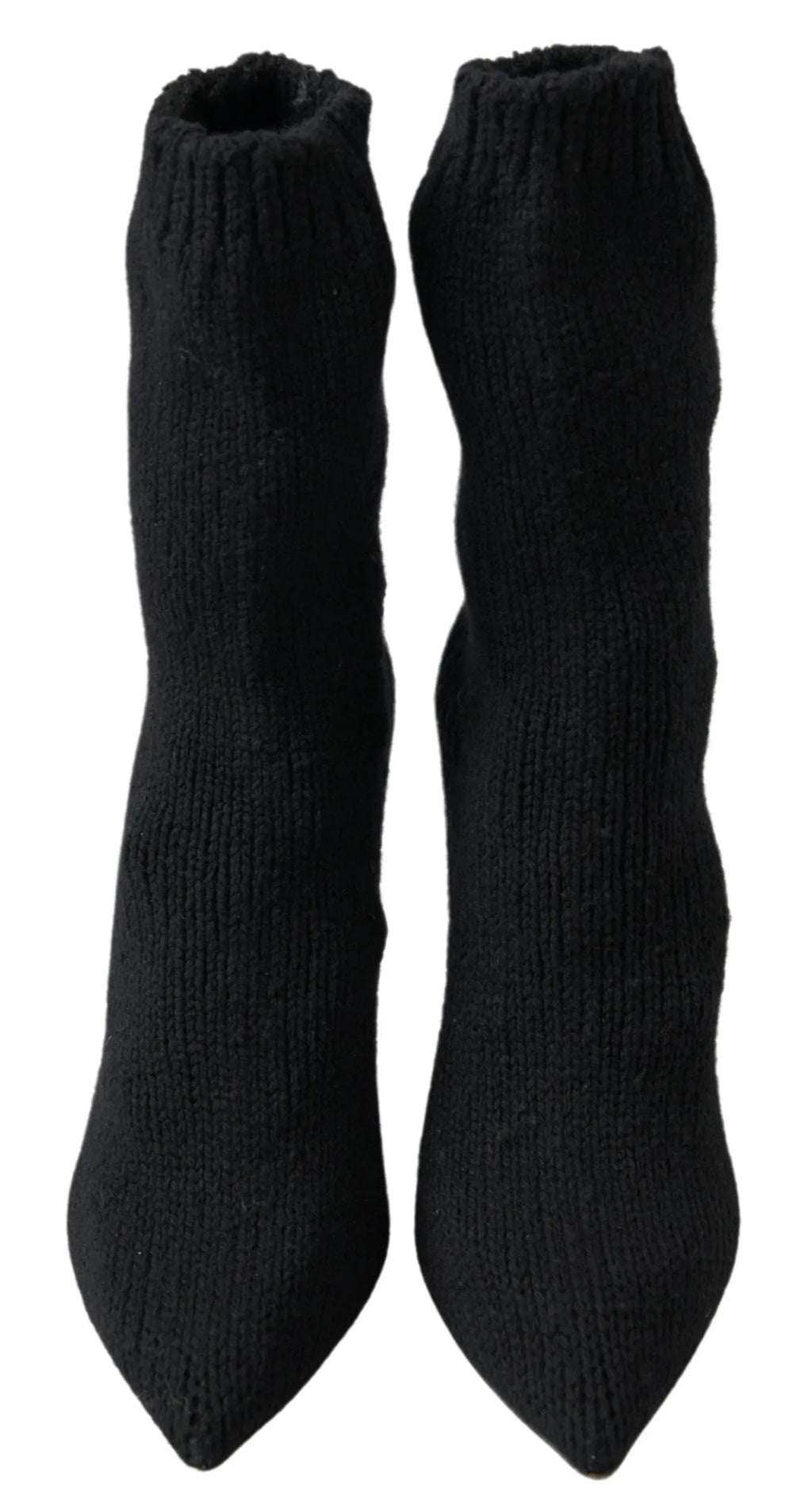 Dolce & Gabbana Black Stiletto Heel Mid Calf Women Boot Shoes - Zeiniez