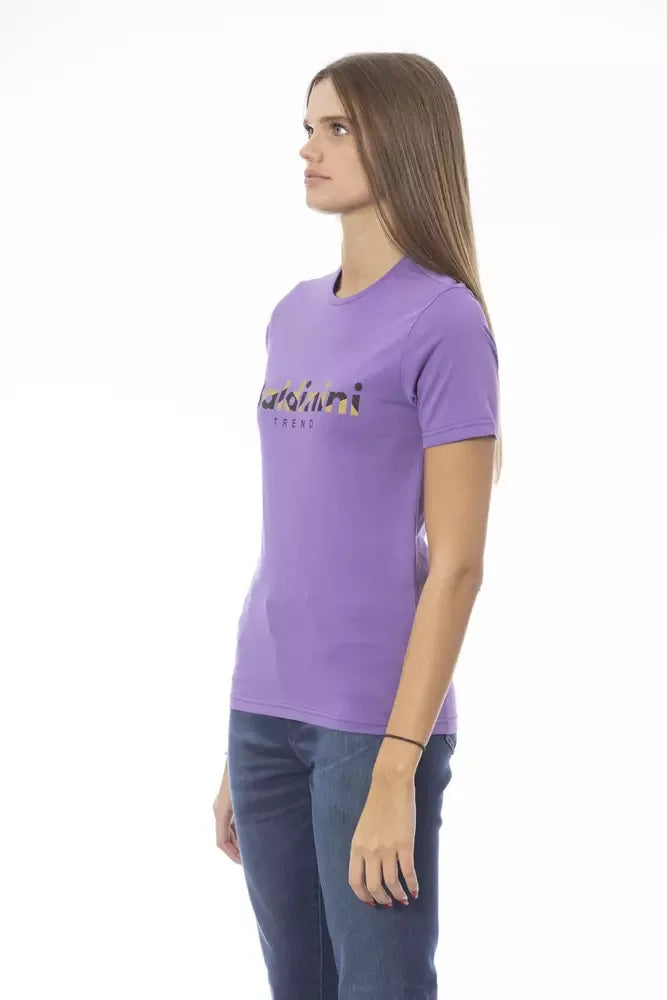 Baldinini Trend Purple Cotton Women T-Shirt - Zeiniez