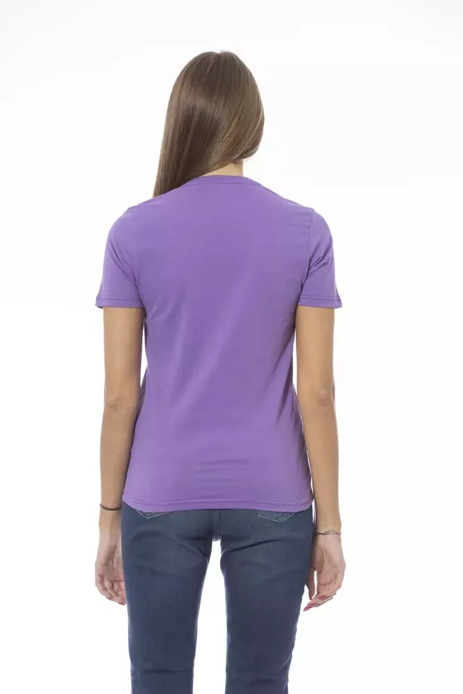 Baldinini Trend Purple Cotton Women T-Shirt - Zeiniez
