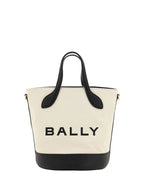 Bally White and Black Leather Bucket Bag - Zeiniez