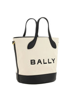 Bally White and Black Leather Bucket Bag - Zeiniez