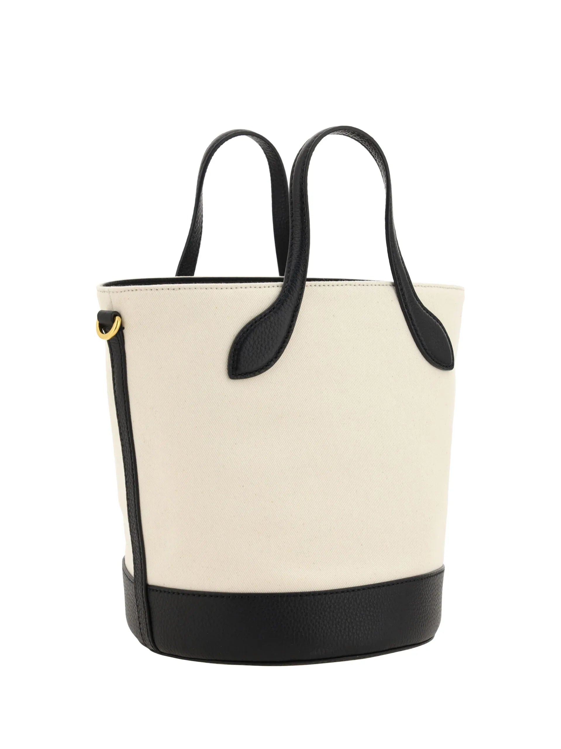 Bally White and Black Leather Bucket Bag - Zeiniez