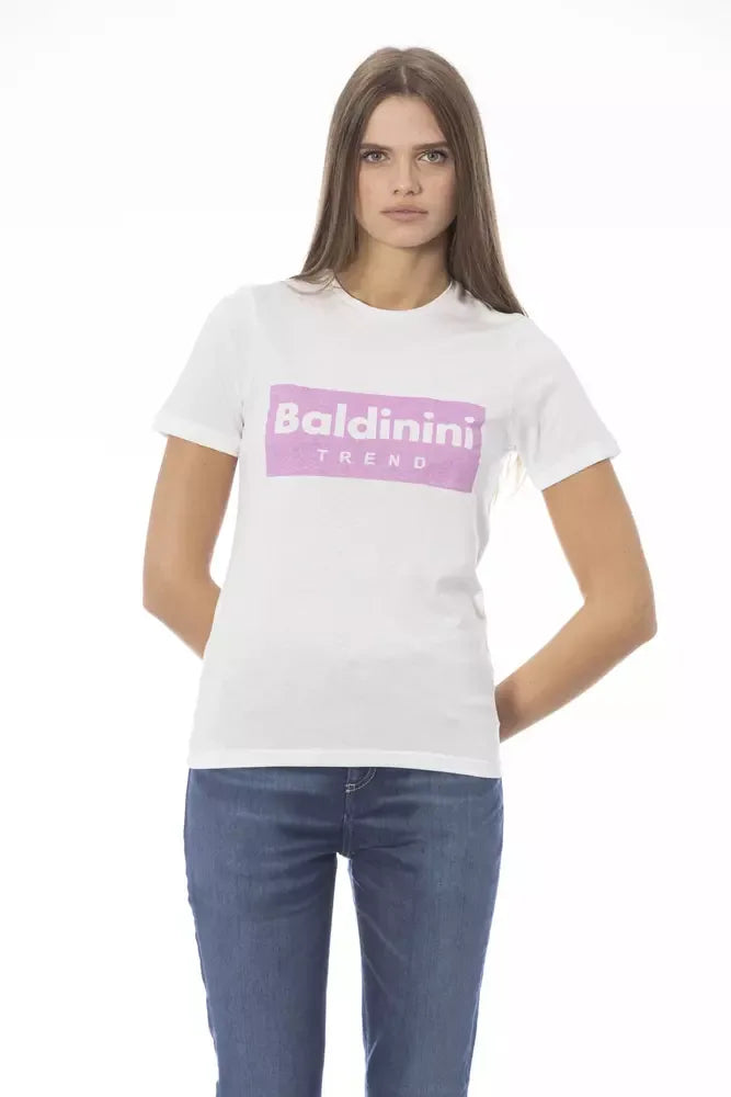 Baldinini Trend White Cotton T-Shirt - Zeiniez