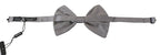 Dolce & Gabbana Bow Tie Men Silver Gray Silk Adjustable Neck Papillon - Zeiniez