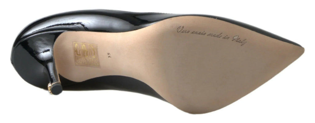Dolce & Gabbana Black Patent Leather High Heels Pumps Shoes - Zeiniez
