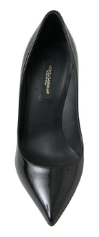 Dolce & Gabbana Black Patent Leather High Heels Pumps Shoes - Zeiniez