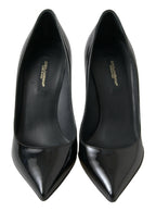Dolce & Gabbana Black Patent Leather High Heels Pumps Shoes - Zeiniez