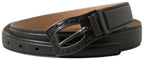 Ermanno Scervino Black Leather Metal Buckle Cintura Belt - Zeiniez