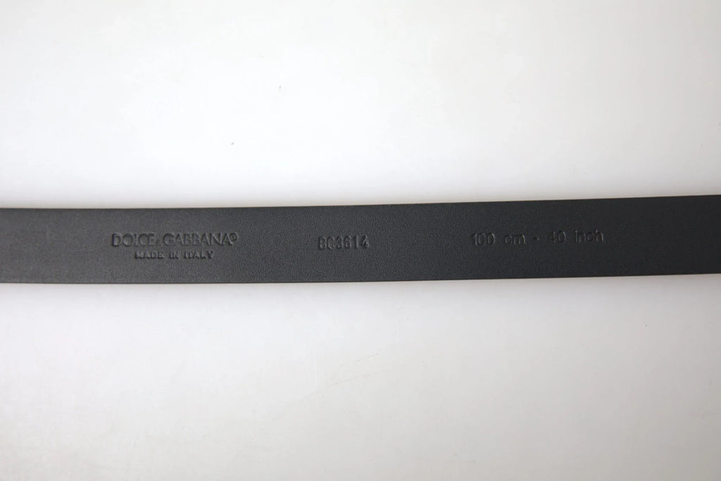 Dolce & Gabbana Bordeaux Leather Silver Metal Buckle Belt - Zeiniez