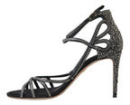 Dolce & Gabbana Rhinestone Stiletto Sandal Satin Shoes - Zeiniez