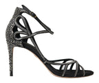 Dolce & Gabbana Rhinestone Stiletto Sandal Satin Shoes - Zeiniez