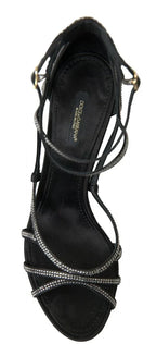Dolce & Gabbana Rhinestone Stiletto Sandal Satin Shoes - Zeiniez