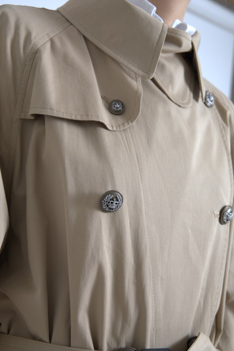Dolce & Gabbana Khaki Double Breasted Trench Coat Jacket - Zeiniez