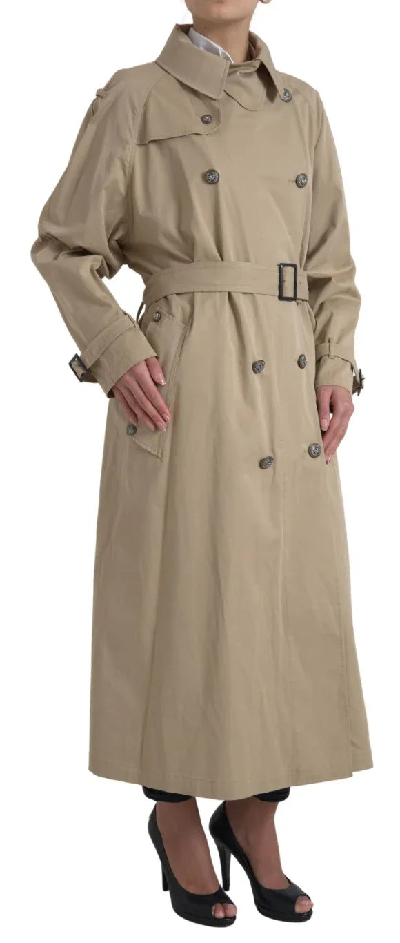 Dolce & Gabbana Khaki Double Breasted Trench Coat Jacket - Zeiniez