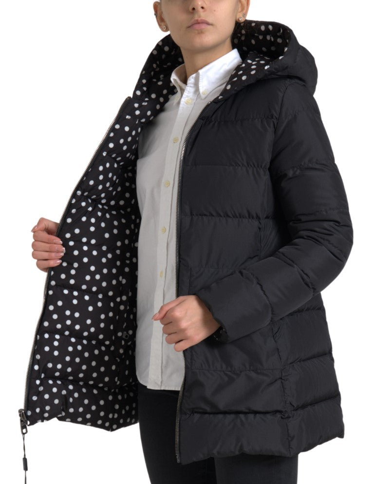 Dolce & Gabbana Black Polyester Hooded Reversible Jacket - Zeiniez