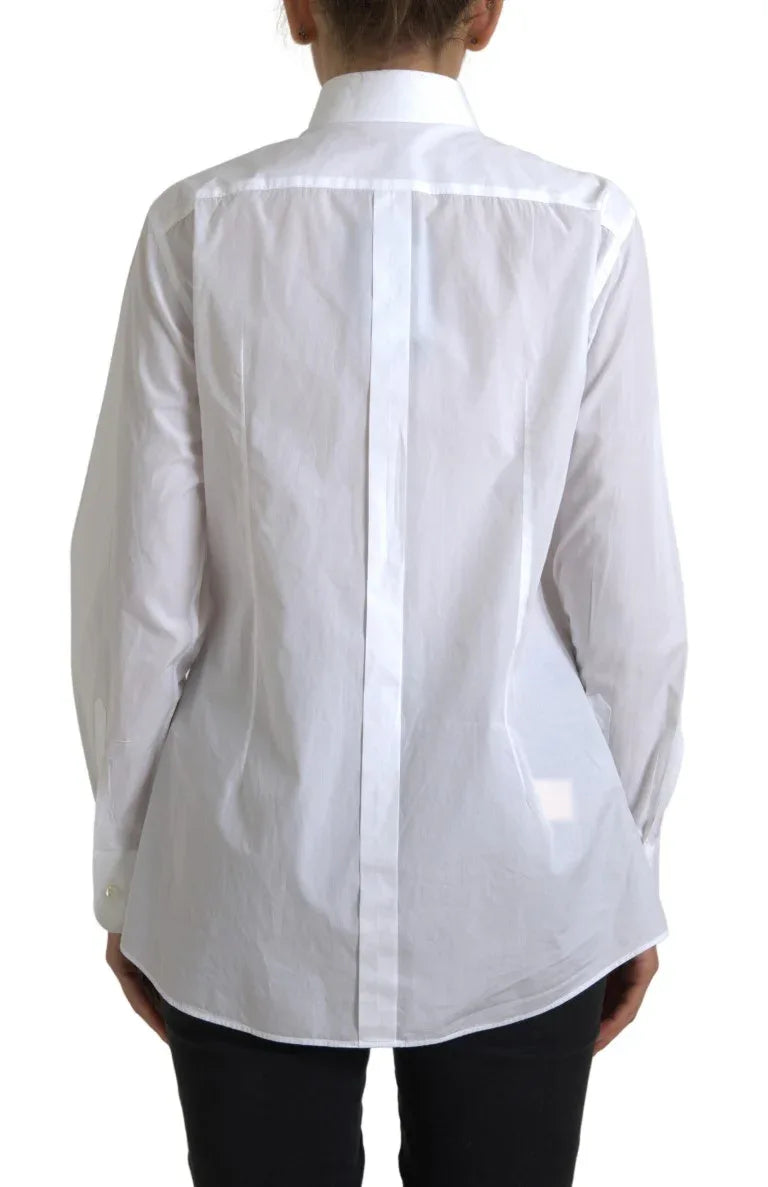 Dolce & Gabbana Cotton Collared Long Sleeves Shirt White - Zeiniez