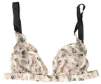 Costume National Beige Floral Underwear Bikini Bra - Zeiniez