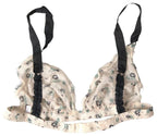 Costume National Beige Floral Underwear Bikini Bra - Zeiniez