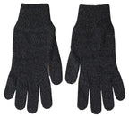 Dolce & Gabbana Gray Virgin Wool Knit Hands Mitten Men Gloves - Zeiniez