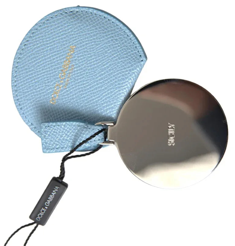 Dolce & Gabbana Light Blue Calfskin Leather Mirror Holder - Zeiniez