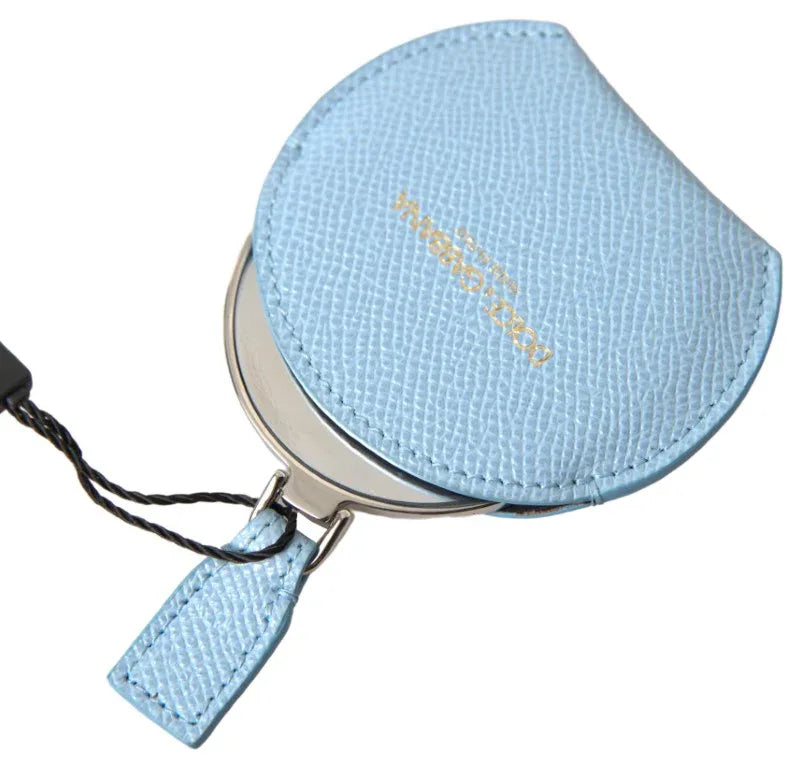 Dolce & Gabbana Light Blue Calfskin Leather Mirror Holder - Zeiniez