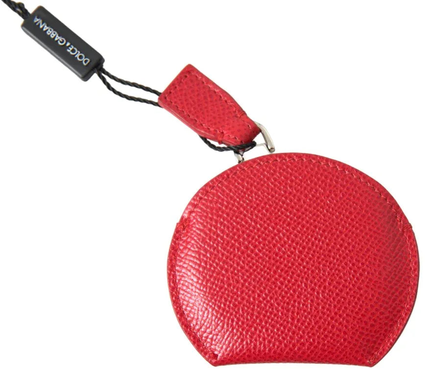 Dolce & Gabbana Red Calfskin Leather Hand Mirror Holder - Zeiniez