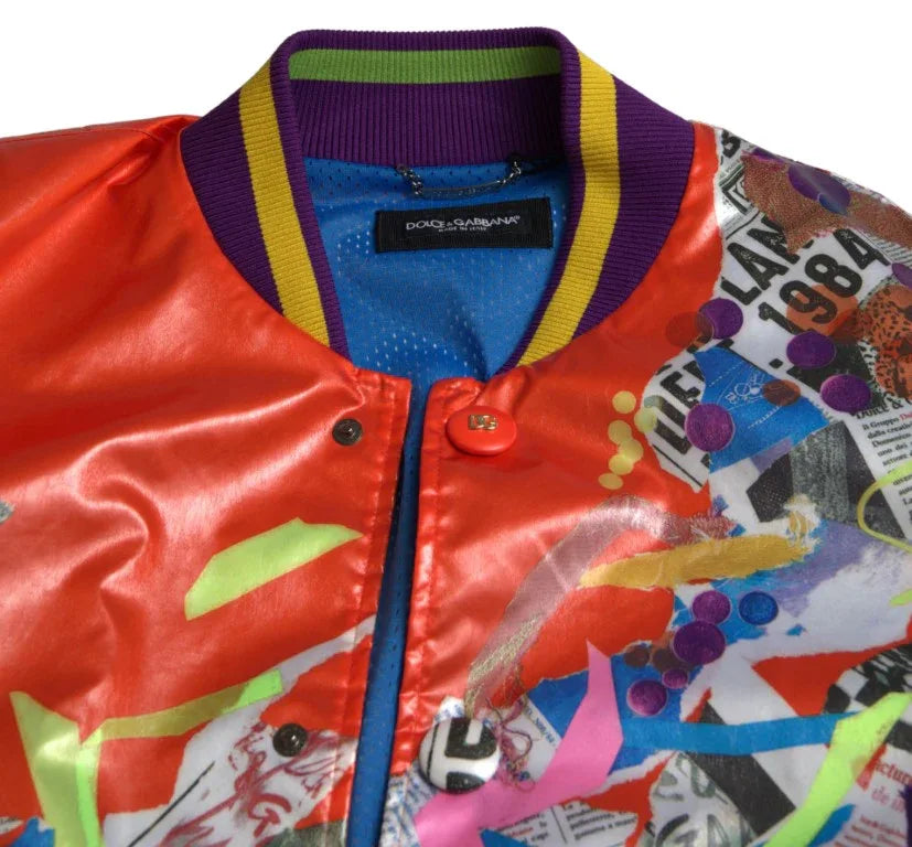 Dolce & Gabbana Orange Polyester Button Blouson Jacket - Zeiniez