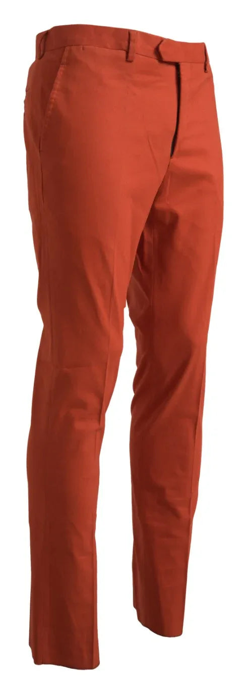 BENCIVENGA Orange Straight Fit Men Formal Trousers Pants - Zeiniez
