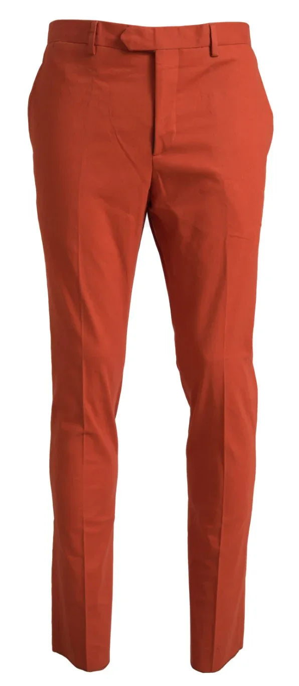 BENCIVENGA Orange Straight Fit Men Formal Trousers Pants - Zeiniez