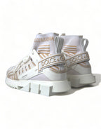 Dolce & Gabbana White Beige Sorrento Socks Sneakers Shoes - Zeiniez