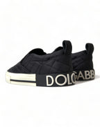 Dolce & Gabbana Black Quilted Slip On Low Top Sneakers Shoes - Zeiniez
