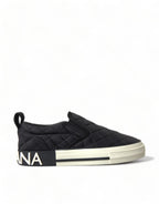 Dolce & Gabbana Black Quilted Slip On Low Top Sneakers Shoes - Zeiniez
