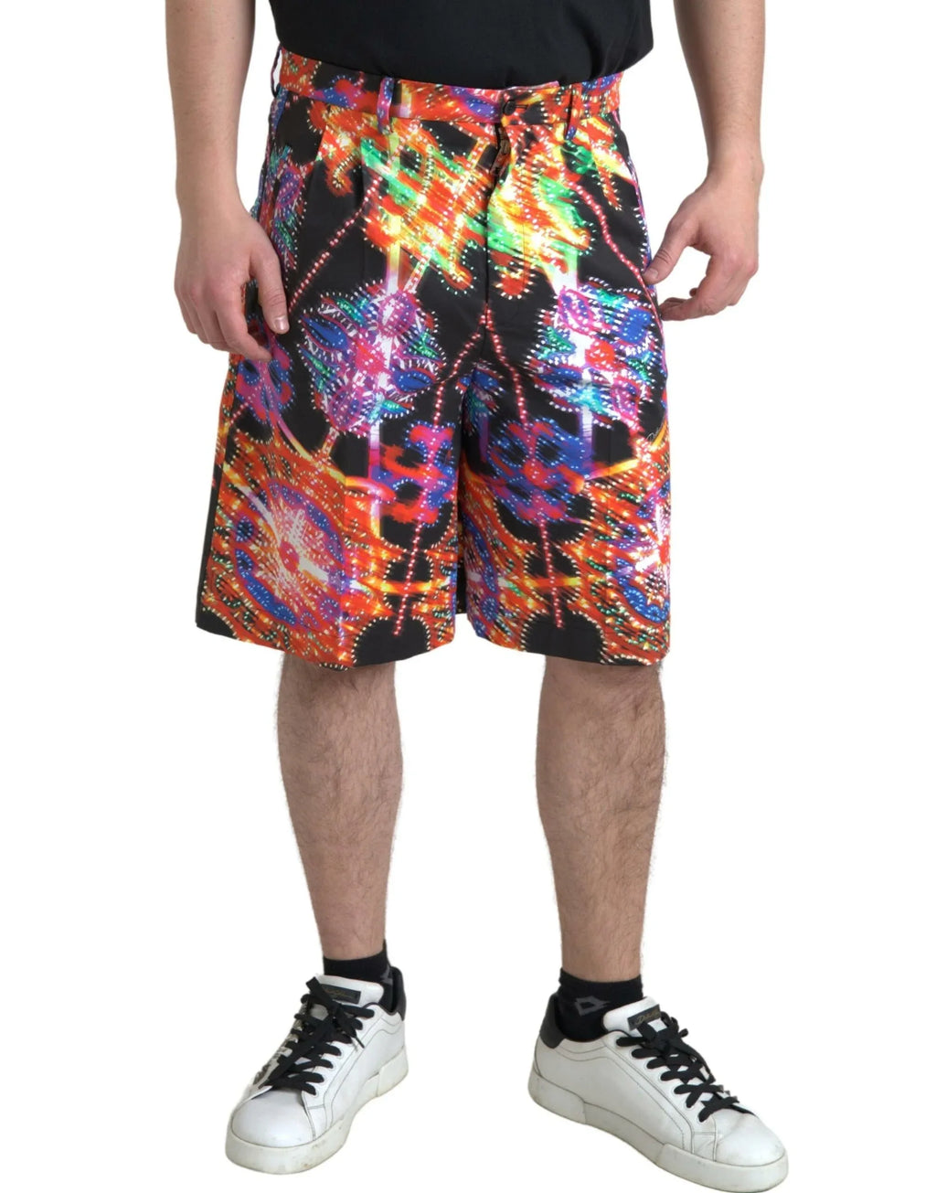 Dolce & Gabbana Multicolor Printed Cotton Men Bermuda Shorts - Zeiniez