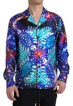 Dolce & Gabbana Multicolor Silk Psychedelic Print Men Pajama Shirt - Zeiniez