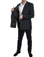 Dolce & Gabbana Black Stripe Single Breasted SICILIA Blazer - Zeiniez