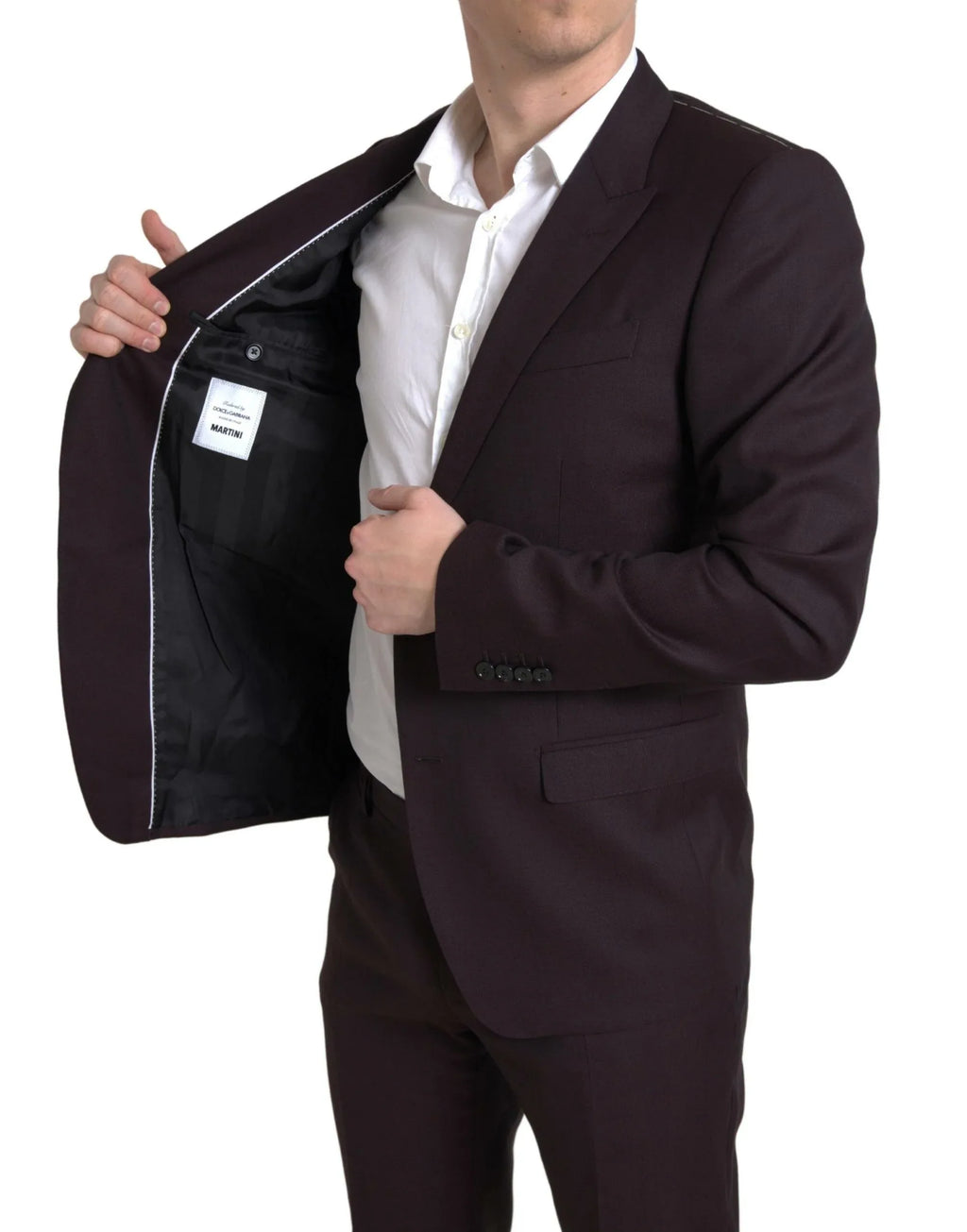 Dolce & Gabbana Maroon 2 Piece Single Breasted MARTINI Suit - Zeiniez