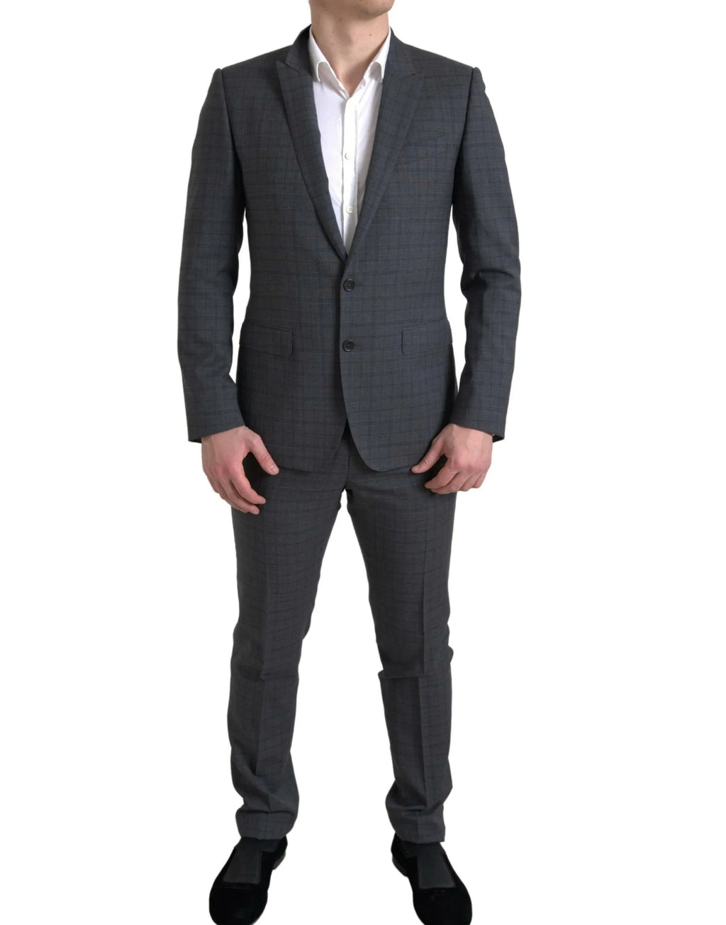 Dolce & Gabbana Gray 2 Piece Single Breasted MARTINI Suit - Zeiniez