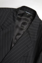 Dolce & Gabbana Black Stripe Single Breasted SICILIA Blazer - Zeiniez