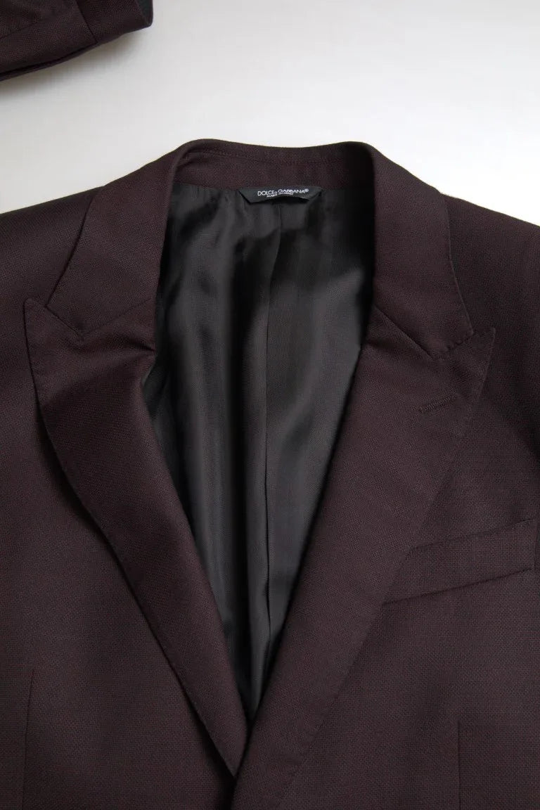 Dolce & Gabbana Maroon 2 Piece Single Breasted MARTINI Suit - Zeiniez