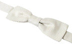 Dolce & Gabbana Ivory Silk Adjustable Neck Papillon Men Bow Tie - Zeiniez