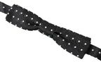 Dolce & Gabbana Black Polka Dot Silk Adjustable Men Neck Papillon Bow Tie - Zeiniez